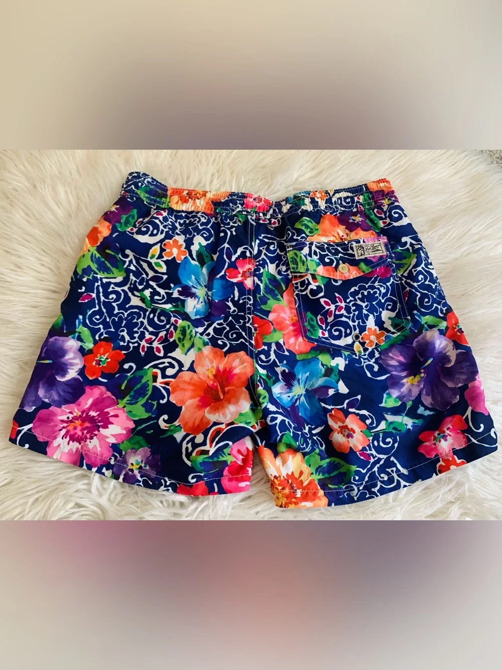 Polo by Ralph Lauren Floral Swim Trunks Blue Multicolor Size Small